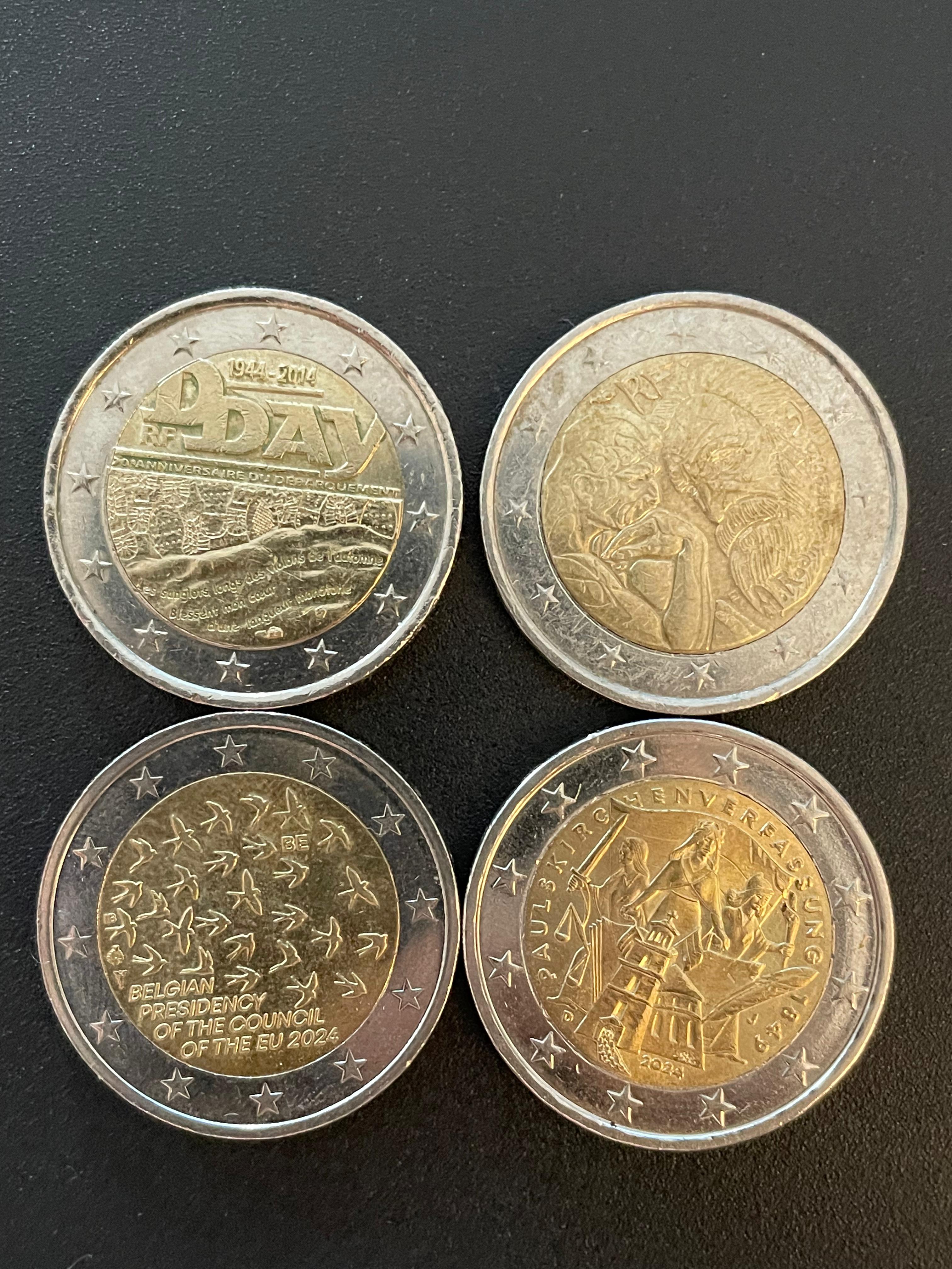 Pack de 4 monedas conmemorativas de 2€