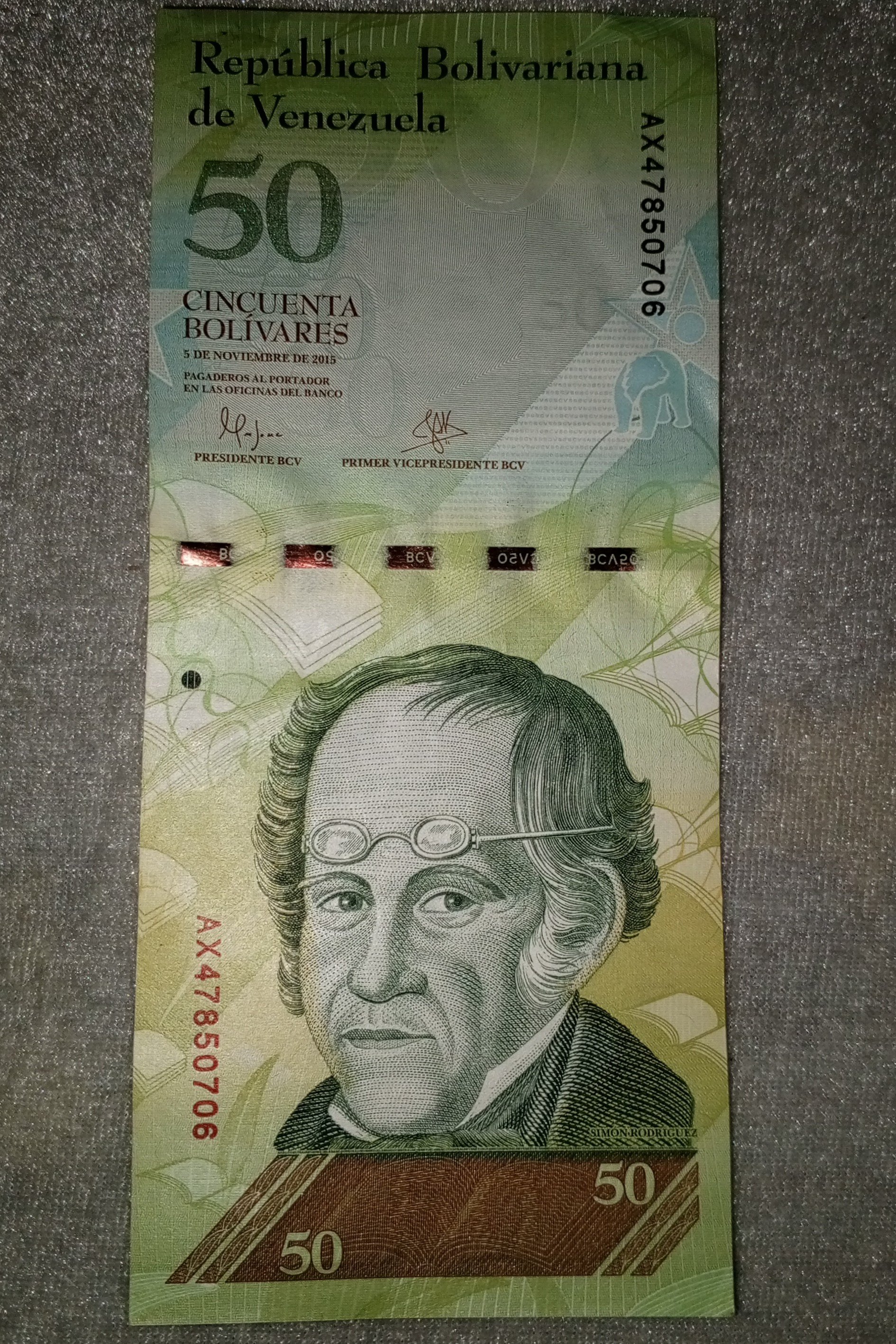 05/11/2015 Billete de 50 Bs