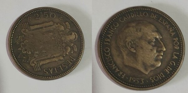 2,50 pesetas de 1953