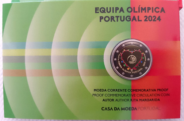 2 euro Portugal 2024 Equipe olympique (colorisé)