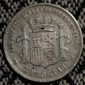 5 pesetas 1870 ( plata )