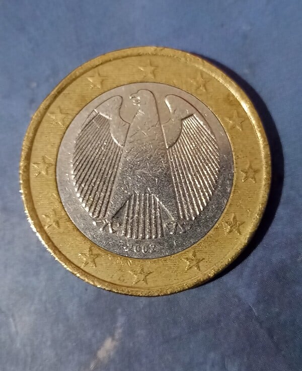 Moneda 1 euro Alemania año 2002 ceca F