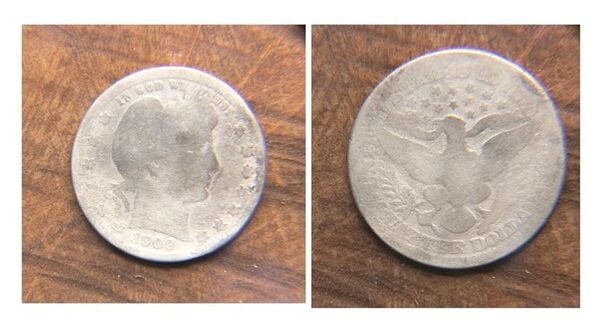 Quarter Dollar Barber 1909 sin ceca