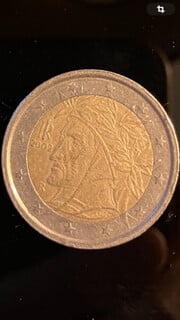 2 EUROS DE ITALIA 2002 DANTE