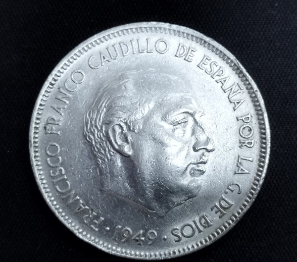 MONEDA DE 5 PESETAS 1949 E-50_ ESTADO ESPAÑOL