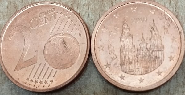 2 monedas de 2 ctms España 2018