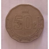 Moneda de 50 Centavos Error de Acuñación 1988/1888