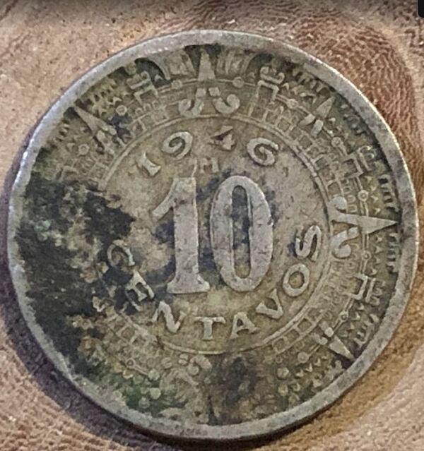 Moneda de 10 Centavos Mexicanos del Año 1946