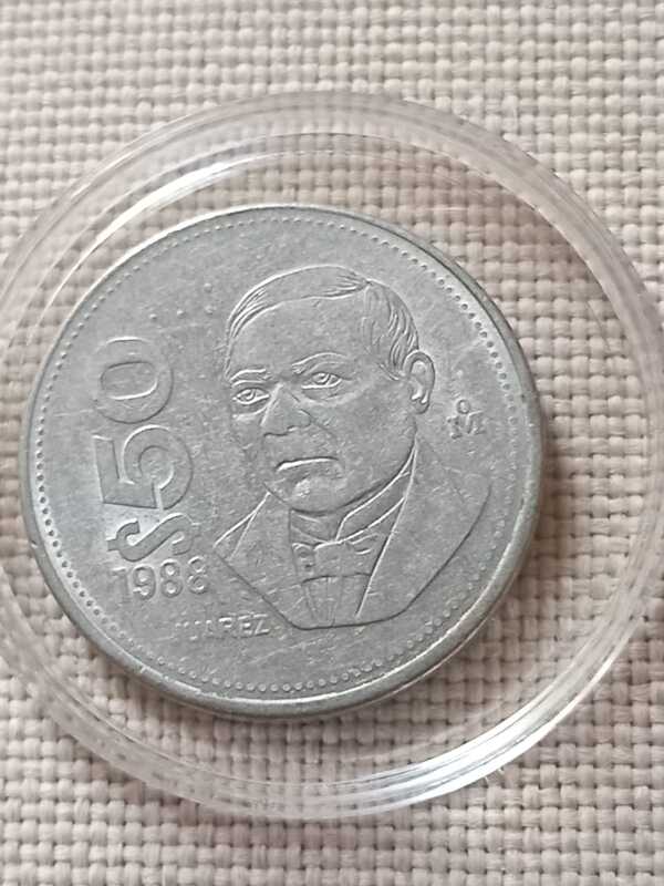 Moneda 50 pesos. México 1988.