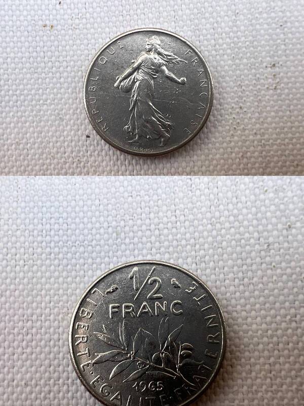 1/2 franc 1965 Republica Francia tipo