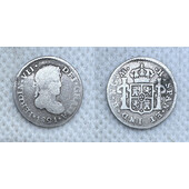 FERNANDO VII 1/2 REAL 1821 GUATEMALA M