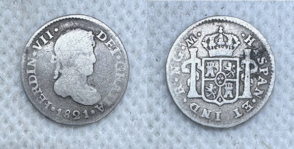 FERNANDO VII 1/2 REAL 1821 GUATEMALA M