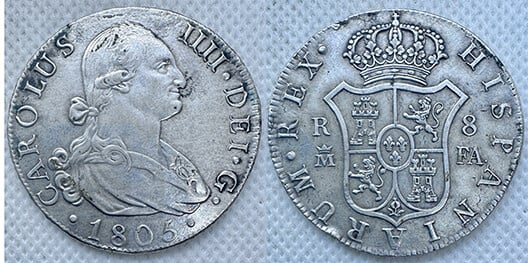 CARLOS IV 1805 8 REALES FA