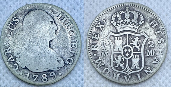 CARLOS IV 1789 2 REALES MF
