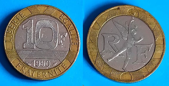 Moneda Francesa de 10 francos de 1990