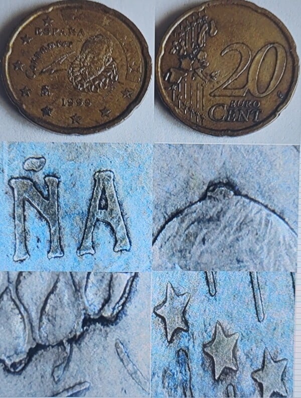 20 CENTIMOS DE EURO CERVANTES CON ERROR