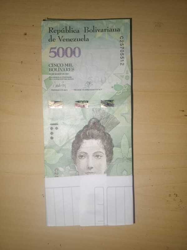 Billetes 5000 bolivares año 2017