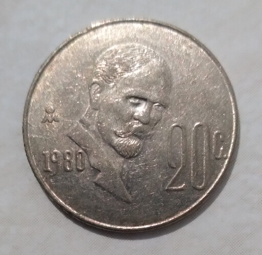 Coin with an image of Don Francisco I. Madero, the number 