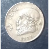 1971 Mexico Morelos Uno 1 Peso Estados Unidos Mexico