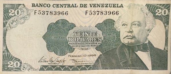 Billete 20 Bolivares