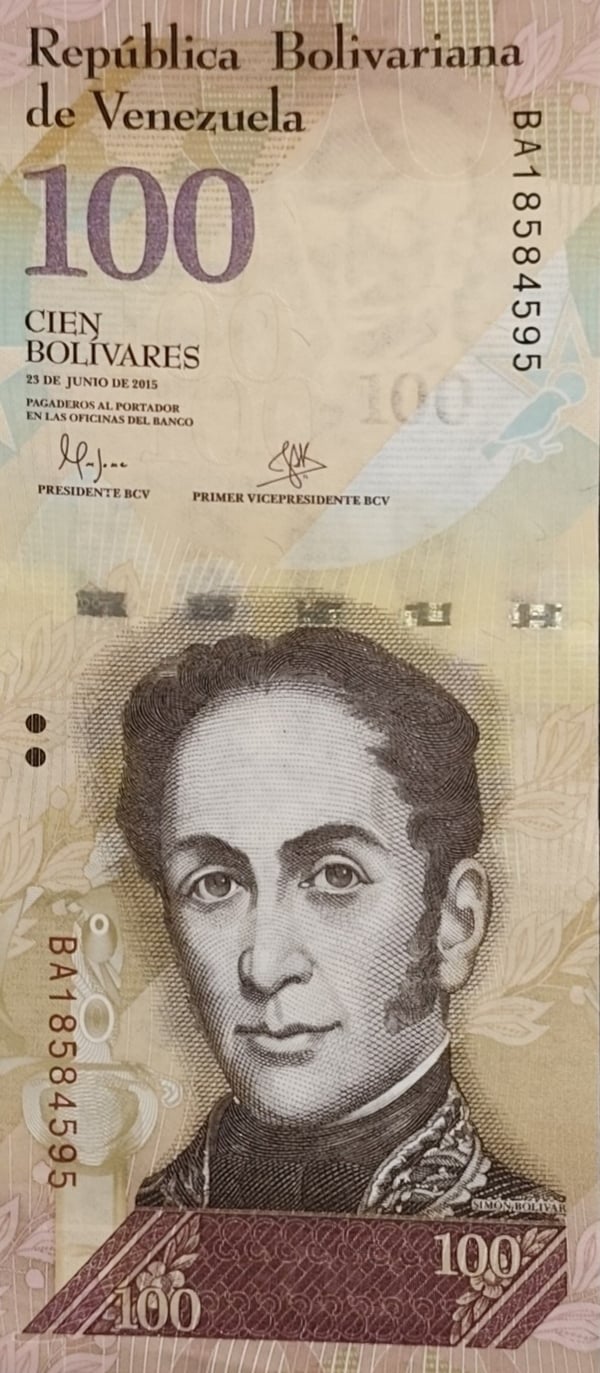 Billete 100 Bolivares