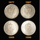 VENDO MONEDAS DE 5 BOLIVARES / PARA COLECCION