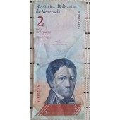 Billete 2 Bolivares 26 dic 2012