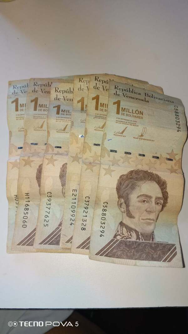 Billete de 1 millón de bolivares 3 09 2020