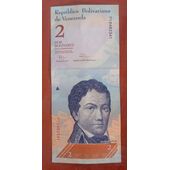 Billete 2 bolivares fecha 27-12-2012