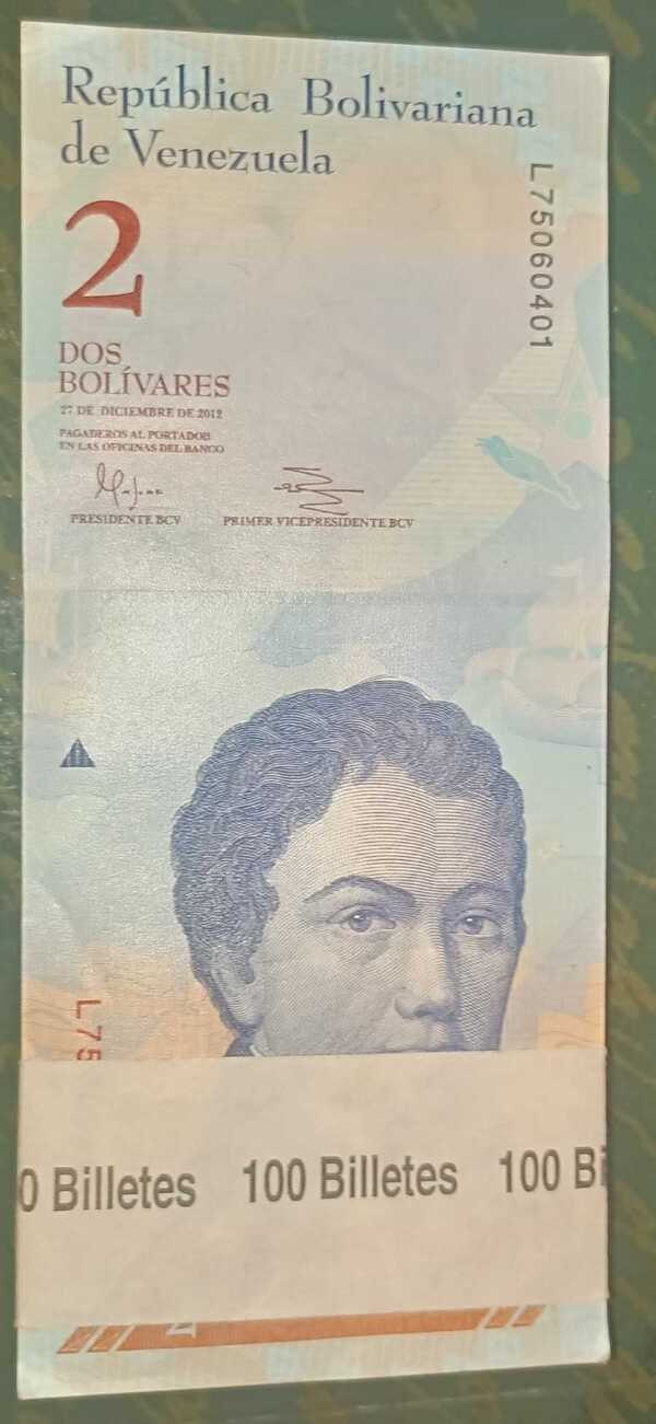 billetes de 2 bs