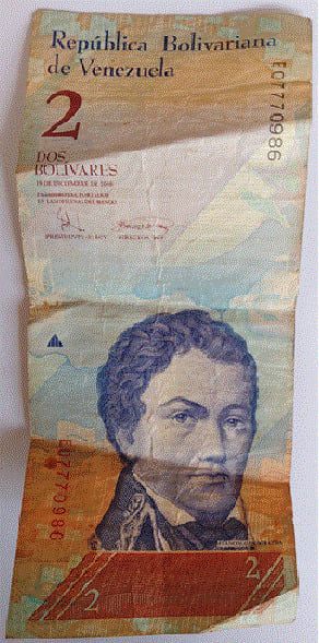 billete 2 Bs.19/12/2008