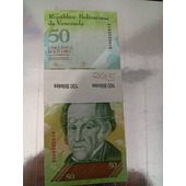 100 Billetes de numeración continua de 50 Bolívares fecha de elaboración 05 de Noviembre del 2015