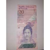 Billete de 20 bolivares fecha 19/12/2014 Y
