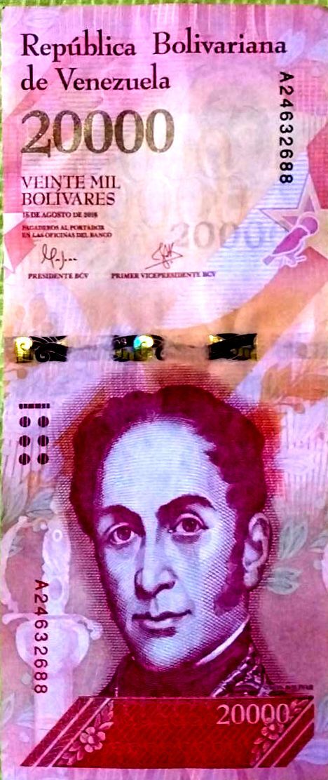 Billete de 20.000 Bs