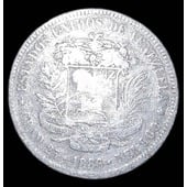 5 Bolivares 1886 de Plata