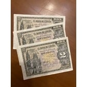 Billetes 2 pesetas correlativos Burgos 1938
