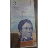 Billete 2 Bolivares año 2012