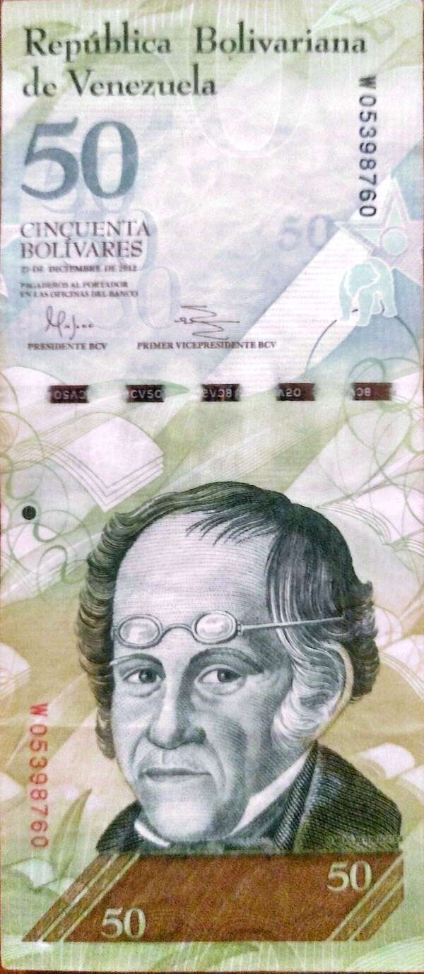 Billete de 50bs 27/12/2012