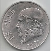 1 Peso México, 1981. Ocho Abierto