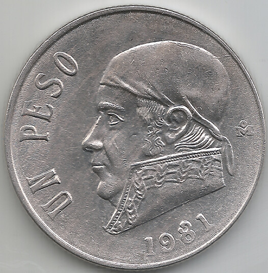 1 Peso México, 1981. Ocho Abierto