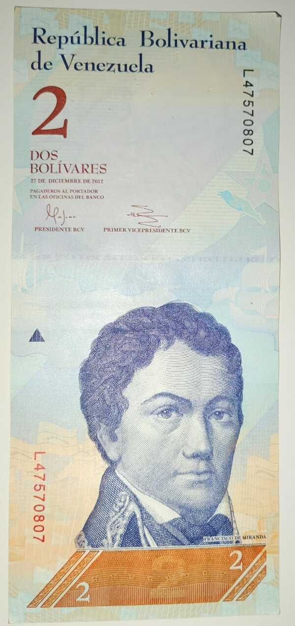 billete 2 bolivares venezuela