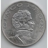 5 Pesos México 1971 KM# 472  14g Cuproníquel  33mm