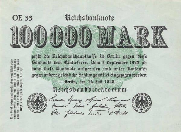 100000 Mark Reichsbanknote