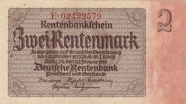 2 Rentenmark Rentenbank