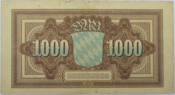 1000 Marcos Bayerische Notenbank