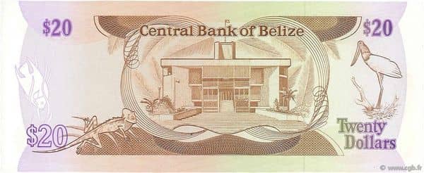 20 Dollars Elizabeth II Central Bank