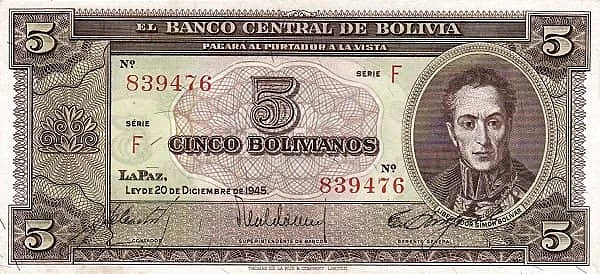 5 Bolivianos