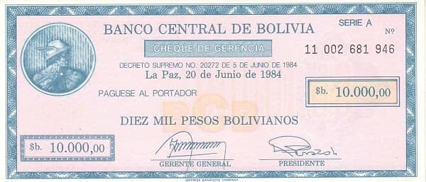 10000 Pesos Bolivianos