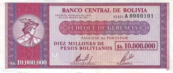 10000000 Pesos Bolivianos