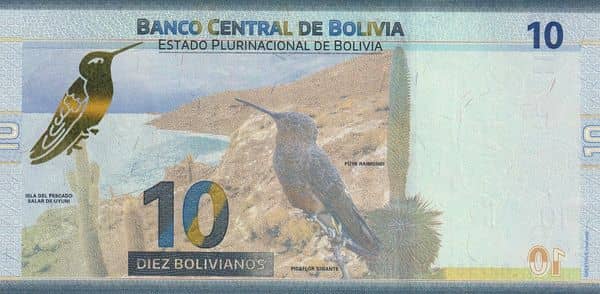 10 Bolivianos Vargas Túpa Méndez